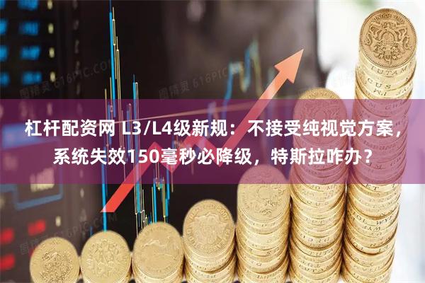 杠杆配资网 L3/L4级新规：不接受纯视觉方案，系统失效150毫秒必降级，特斯拉咋办？